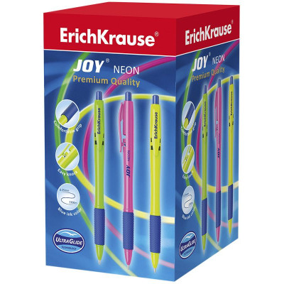 Ручка Erich Krause Joy neon.автоматическая.0,35 мм синяя (50шт)